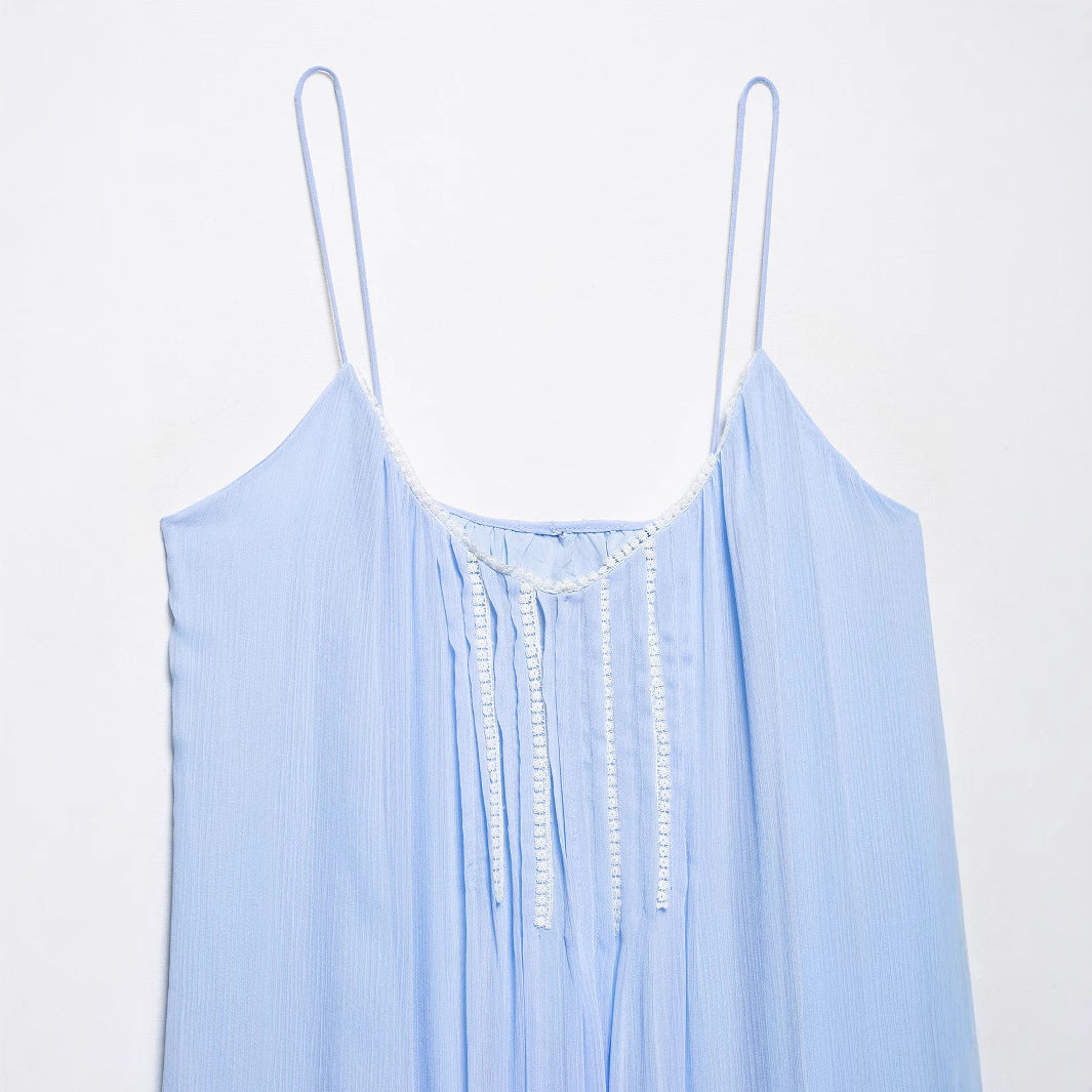Dame Elegante Maxi Kjole med Spidsgodst Stilla
