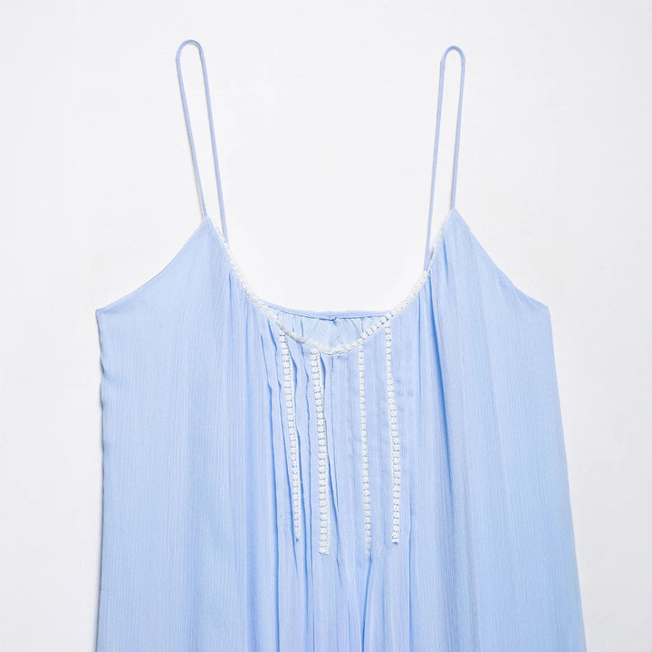 Dame Elegante Maxi Kjole med Spidsgodst Stilla