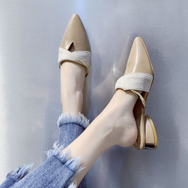 Dame Slingback-pumper med elegant kædedesign og behagelig blokhæl Stilla