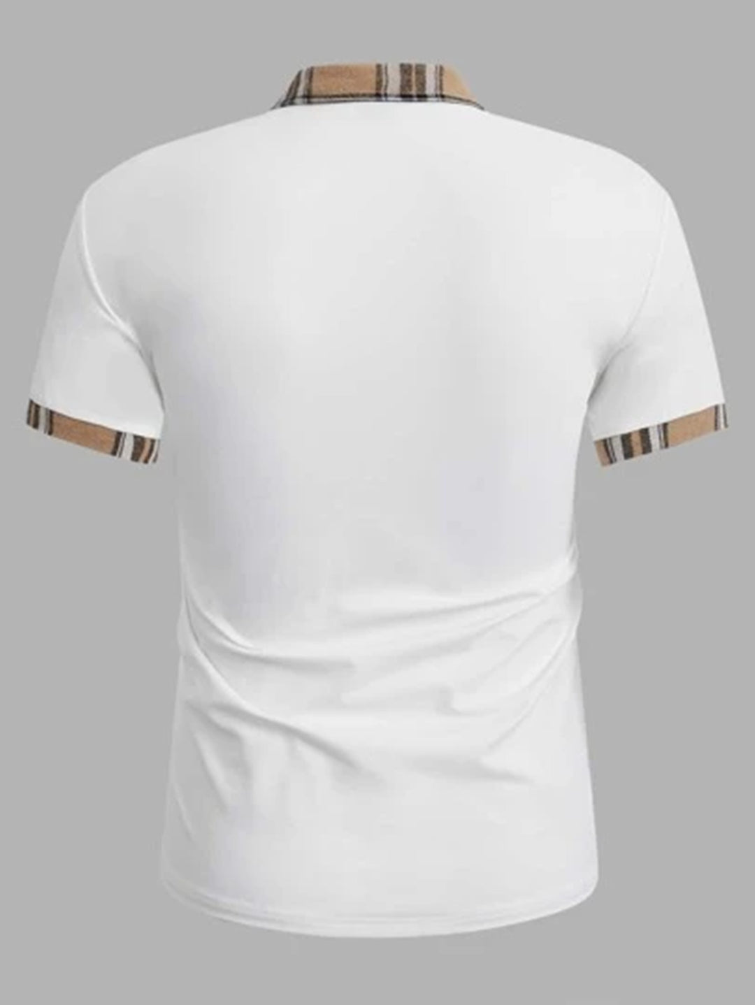 Herrer Poleret Fritids Poloshirt med markant ternet krave Stilla