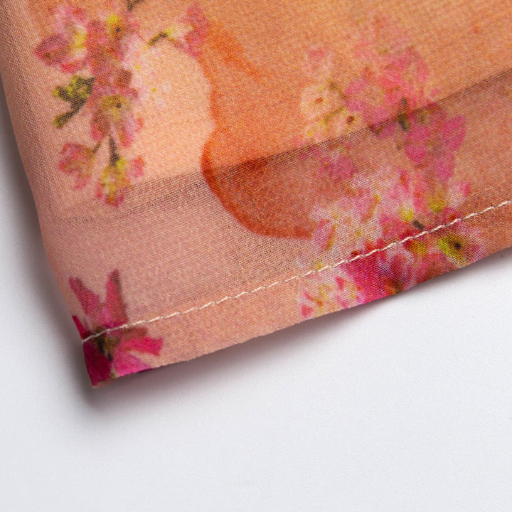 Dame Floral Rynke Spids Kjole Stilla