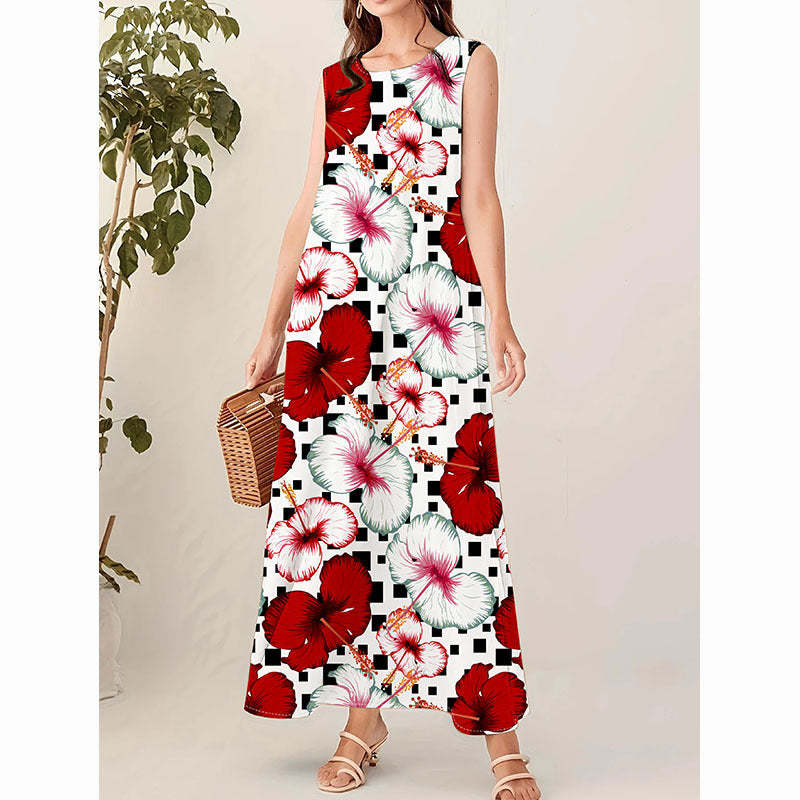 Dame maxikjole med blomsterprint Stilla
