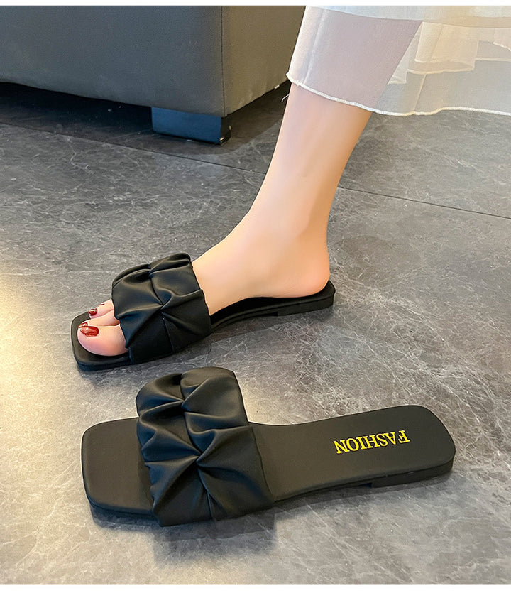 Dame elegante Slippers med voluminøst remdesign i blødt materiale Stilla