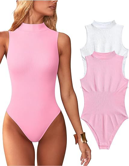 Dame bodysuit med elegant ståkrave og struktureret overflade Stilla