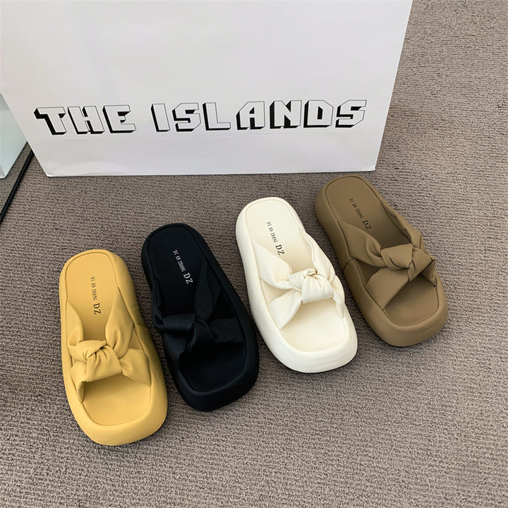 Femme Knoten-detalje Slide Sandaler Stilla