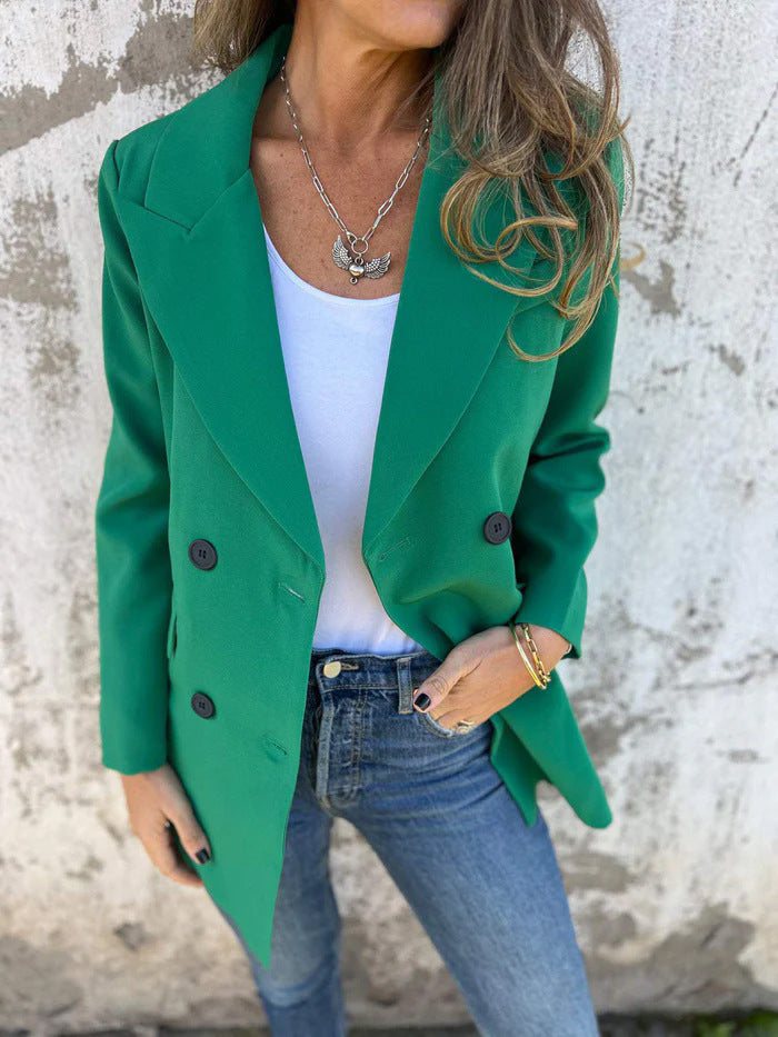 Dame Elegant Blazer med løs pasform og klassiske detaljer Stilla