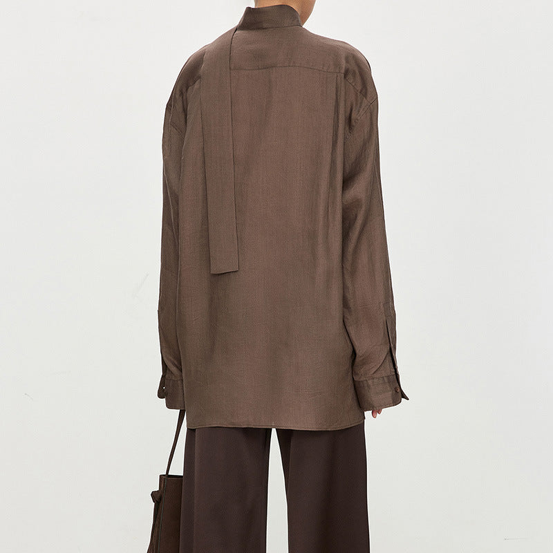 Dame elegant off-shoulder bluse med raffineret krave Stilla