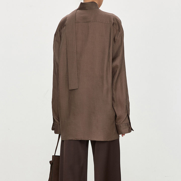 Dame elegant off-shoulder bluse med raffineret krave Stilla