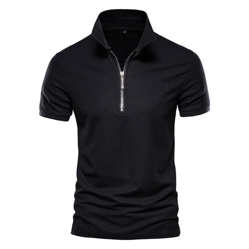 Herrer Polo-shirt med moderne lynlås og åndbart stof Stilla