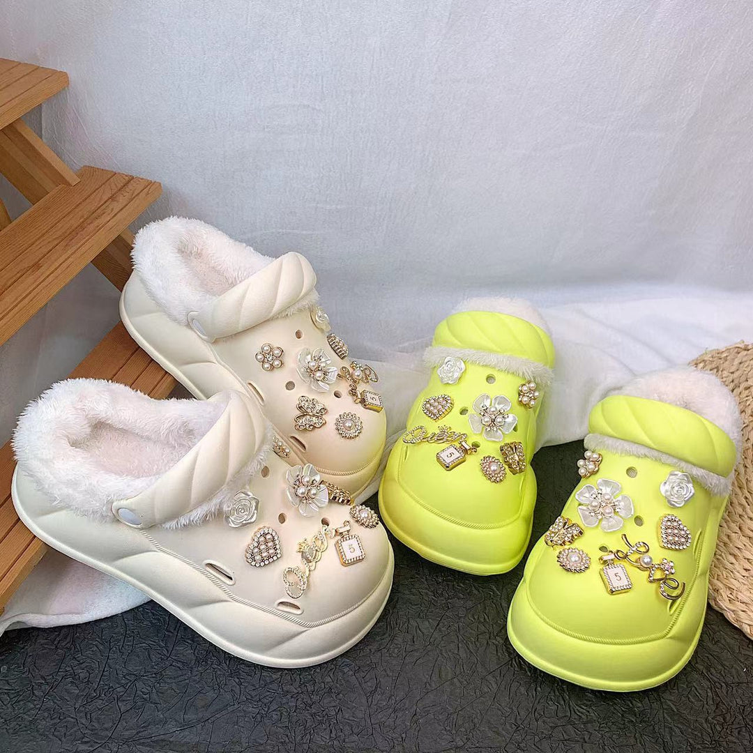 Dame komfortable clogs med luksuriøse dekorationer og blødt foer Stilla