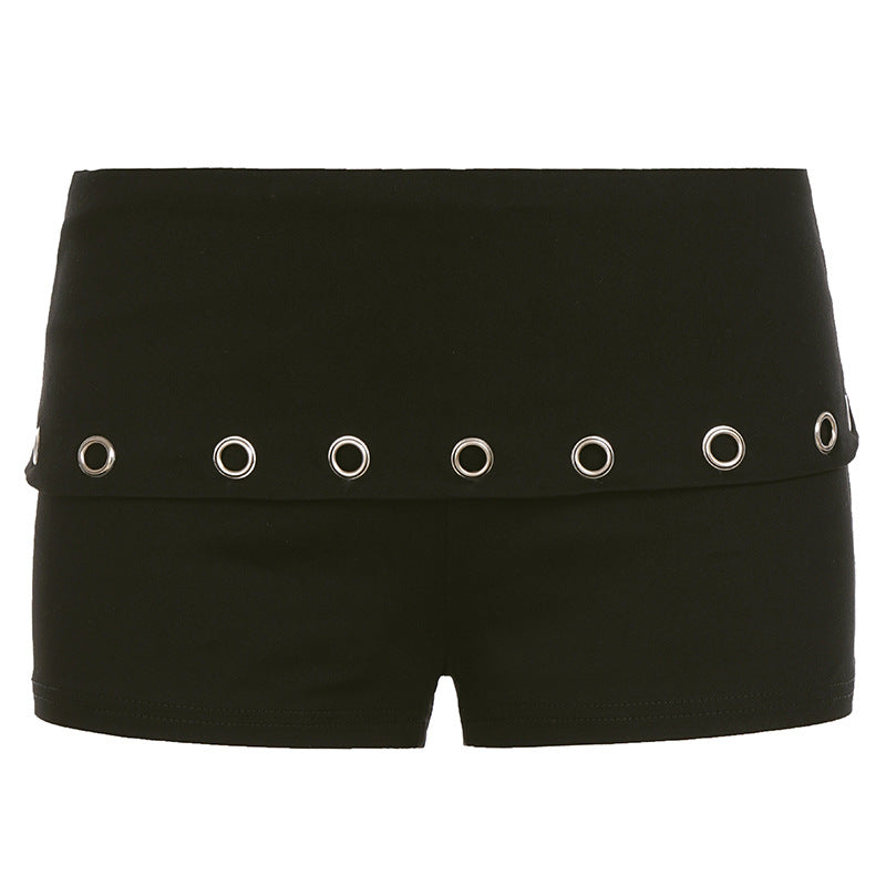 Dame Sportliche Badeshorts med moderigtige gummibånd og ringdetaljer Skovae