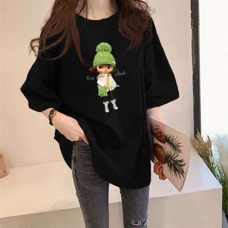 Dame T-shirt med kreativt grafikdesign Stilla