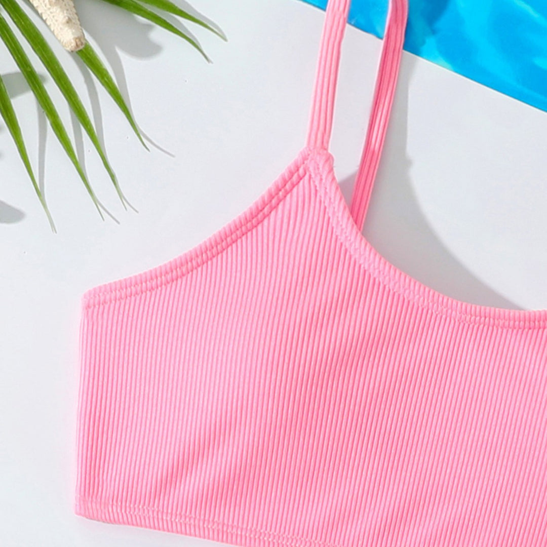 Dame Sporty bikini med raffineret ribdesign og højskåret trusse Stilla