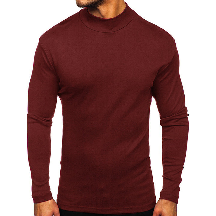 Herrer langærmet T-shirt med høj krave og funktionelt design Stilla