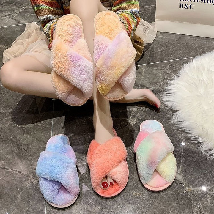 Dame Fluffy Pantofler med komfortabel plywood polstring og trendy design Stilla