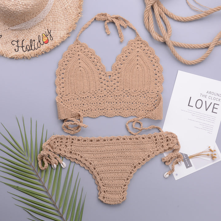 Damehækle-bikini med justerbare stropper og romantiske detaljer Stilla