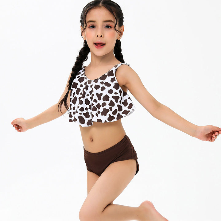 Dame Crop-Bikini-Sæt med moderigtigt leopardmønster og høj talje Stilla