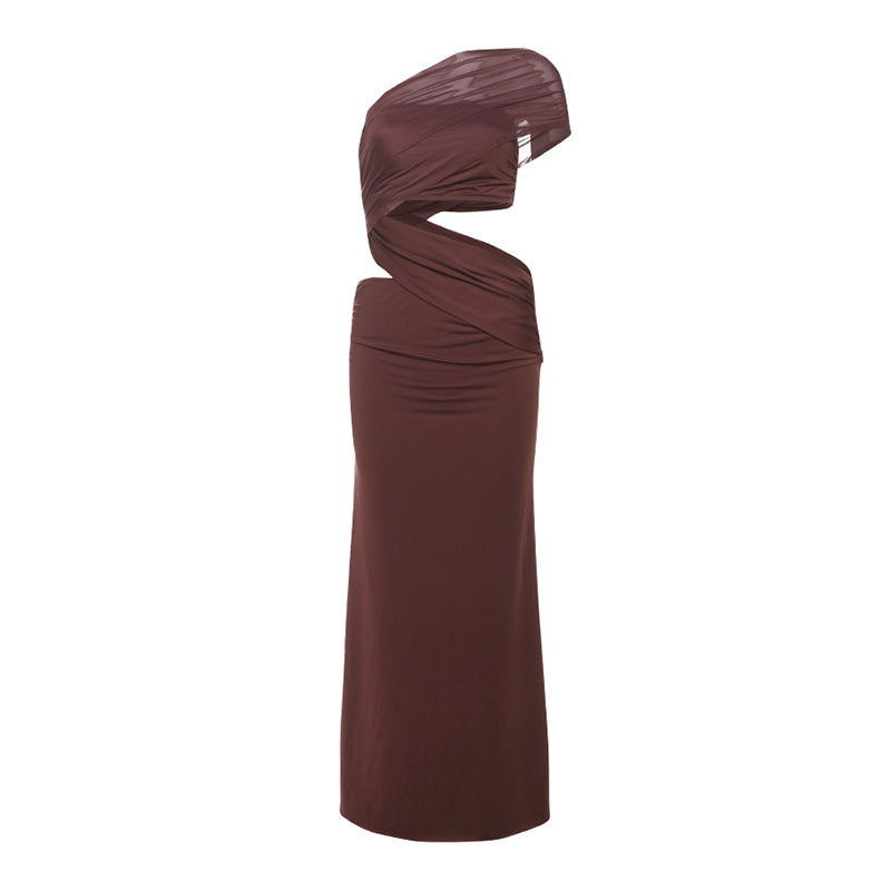 Dame wrapkjole med asymmetrisk design og draperede detaljer Stilla