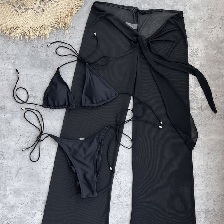 Dame bikini-sæt med trendy gennemsigtig strandbukser og justerbare stropper Stilla
