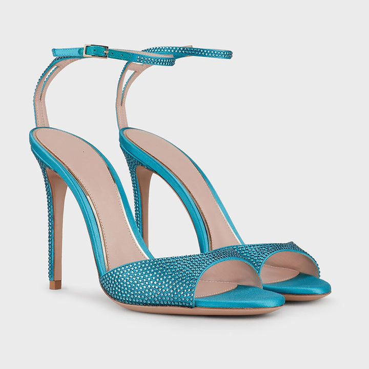 Femme Strass-besatte Open-Toe Stiletto-Hæle Stilla