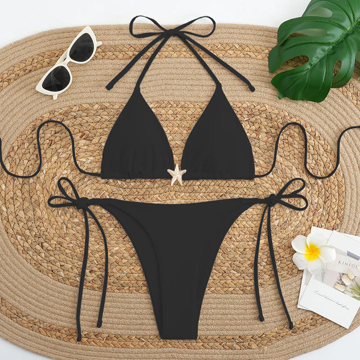 Dame Triangel-Bikini med fashionable snøring detaljer Skovae