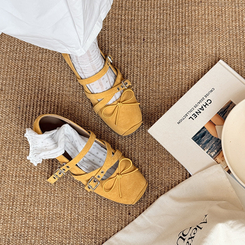 Femme Stilfulde Remmene Detalje Ballerinas Stilla