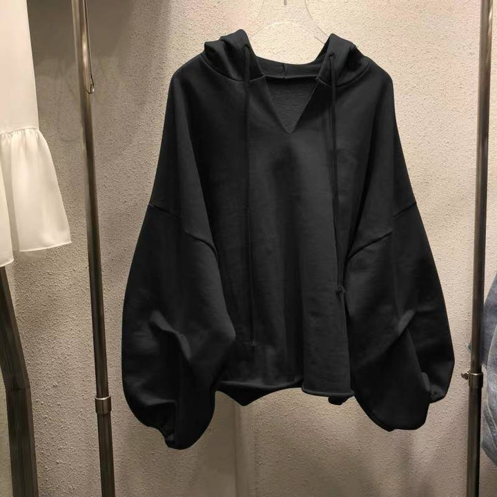 Dame Oversized V-Hals Hoodie Sweatshirt Stilla