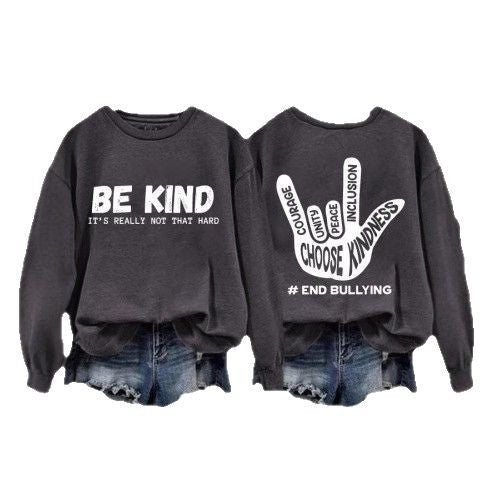 Kvinders sweatshirt med positiv besked og kreativ hånddesign Stilla