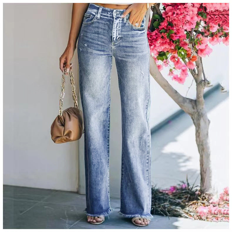 Damer High-Waist Flare Jeans i moderne Vintage-look Stilla