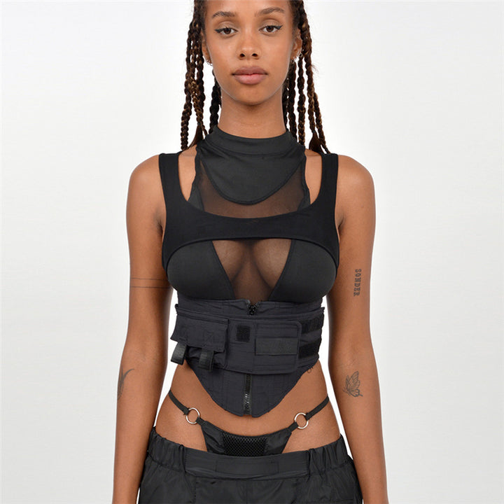 Dame Sports Tanktop med innovativt højtstående design og justerbare remme Skovae