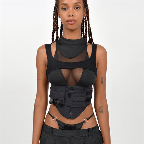 Dame Sports Tanktop med innovativt højtstående design og justerbare remme Skovae