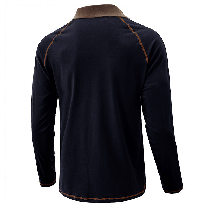 Herrer polo shirt med lange ærmer og moderne krave Stilla