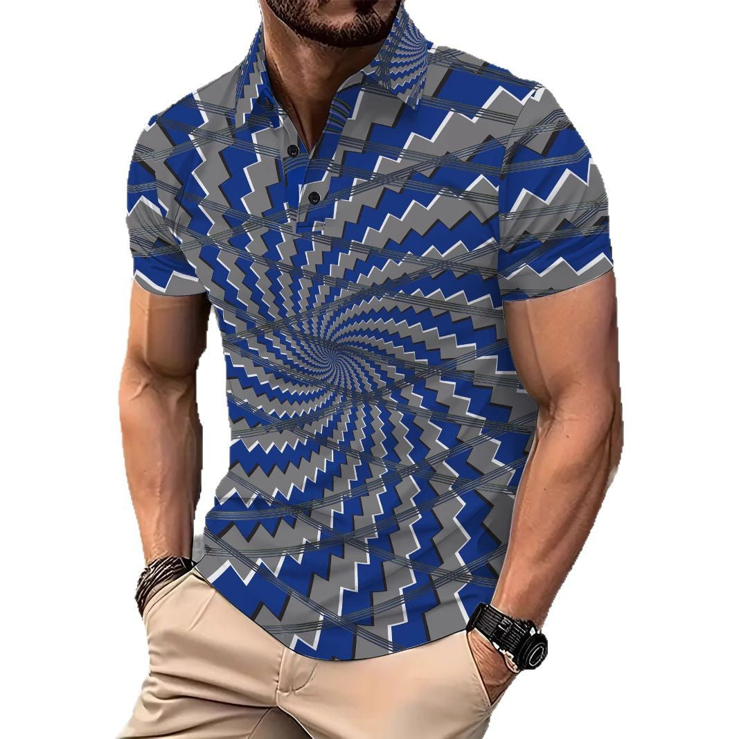 Herrer Poloshirt med kreativt spiralformet design og åndbare egenskaber Stilla