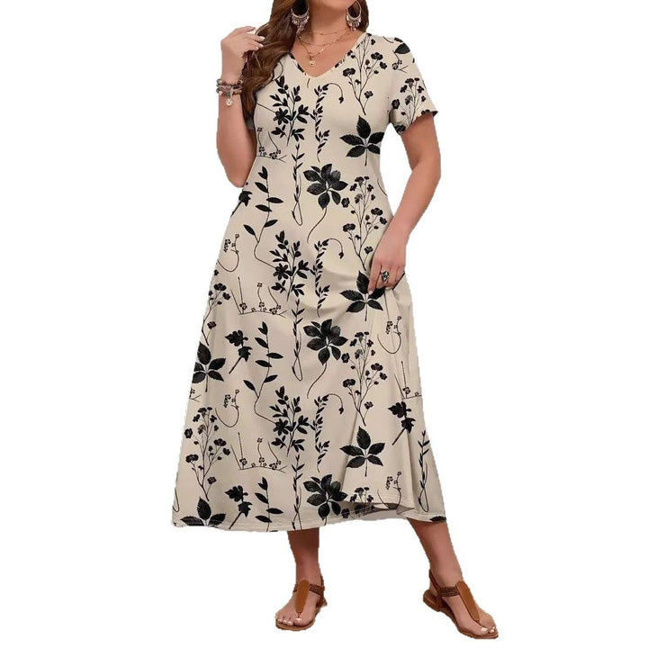 Dame Maxikjole med blomsterdesign Stilla