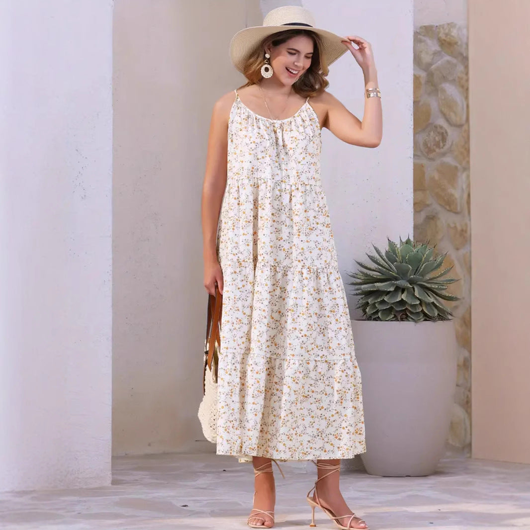 Dame Floral Maxi Sommerkjole Stilla