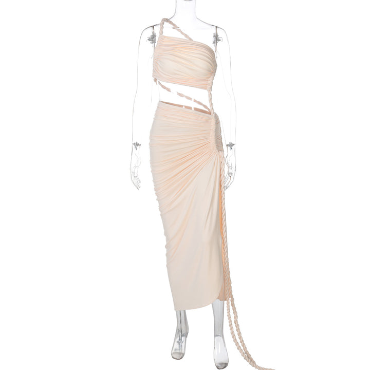 Dame Asymmetrisk Cocktailkjole med raffinerede draperinger og elegante detaljer Stilla