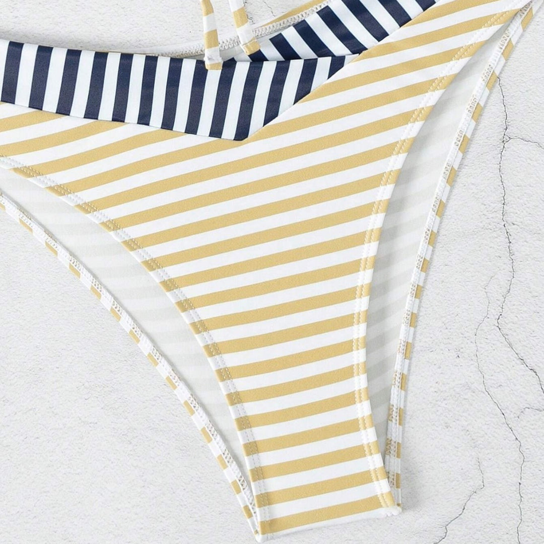 Damer stribet Bralette Bikini Sæt Stilla