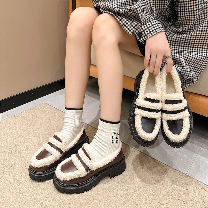 Dame Behagelige Lammeskinds-Slippers med robuste Syntetiske Såler Stilla