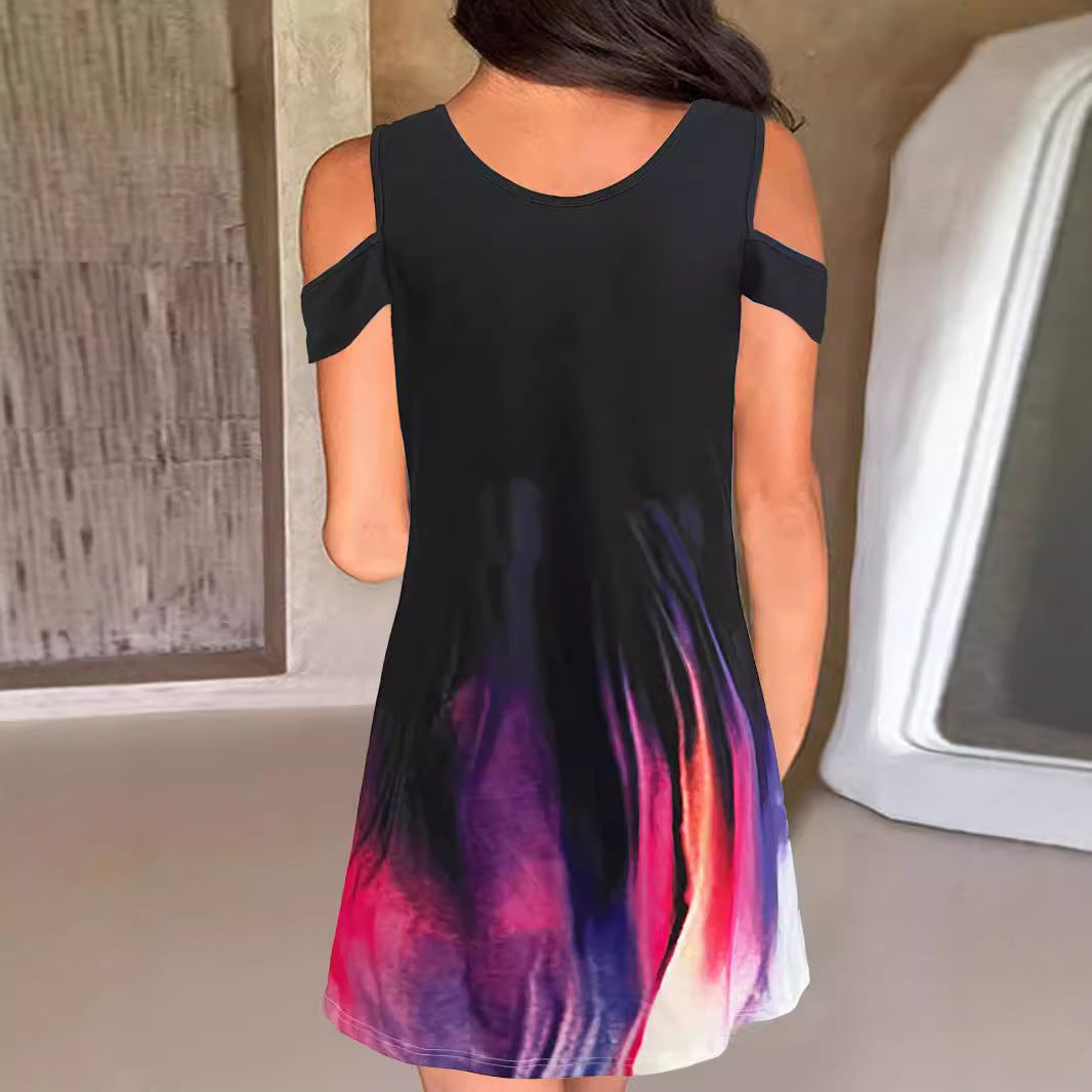 Dame Cold Shoulder Midi Kjole Stilla