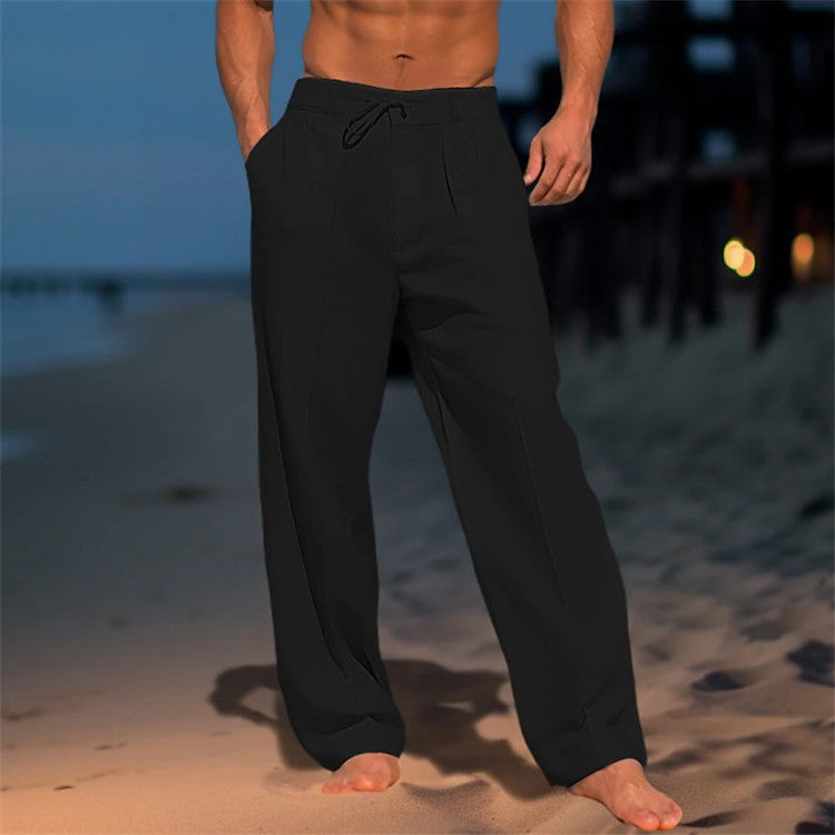 Herren casual strandbukser med blødt stof og elastisk talje Stilla