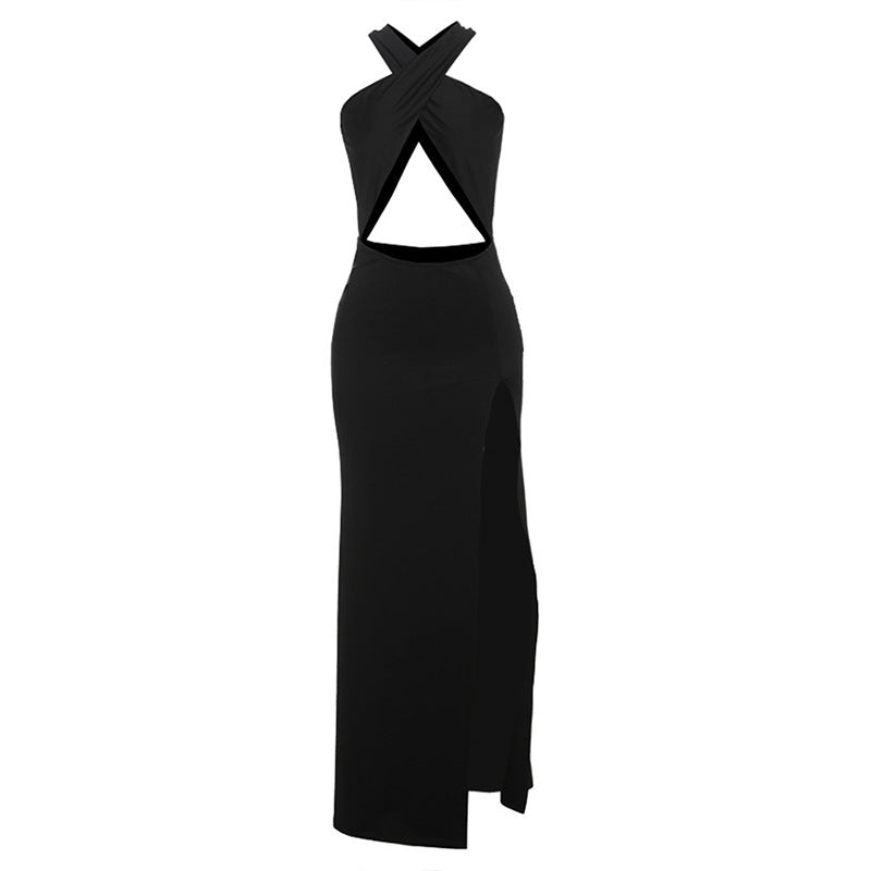 Dame Maxikjole med spændende cut-out-design og dyb slids Stilla