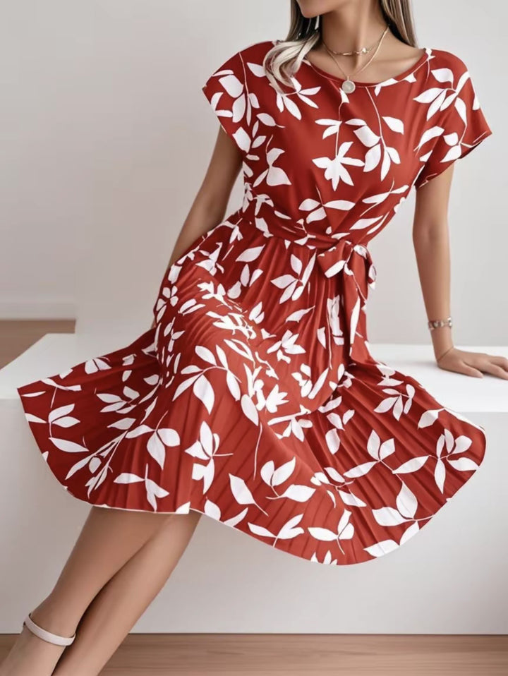 Dame Blomster Shirt Midi Kjole Stilla