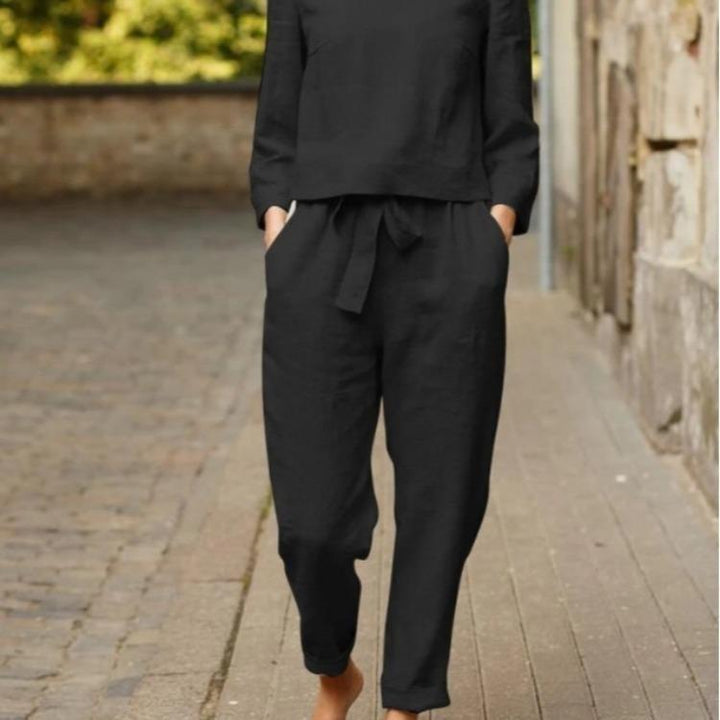 Damer Løst loungewear-sæt med elegant top og løs buks Stilla