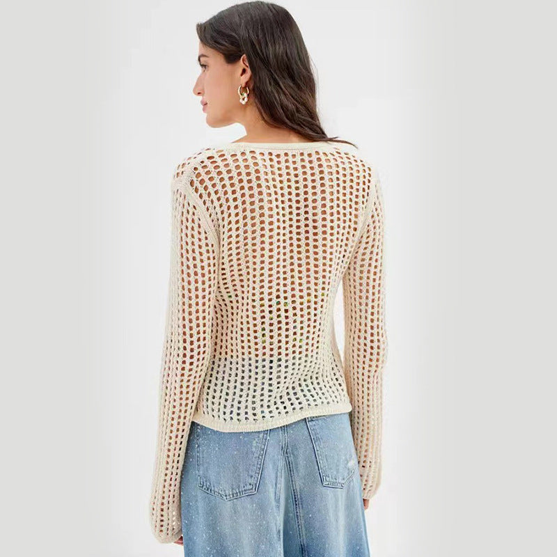 Kvinder Breezy Åben-Strik Cover-Up Cardigan Stilla