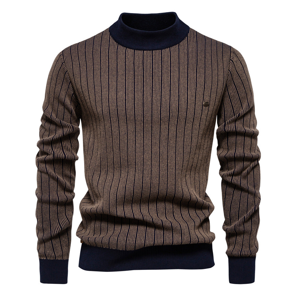 Herrer rullekrave pullover med fint strukturmønster Stilla