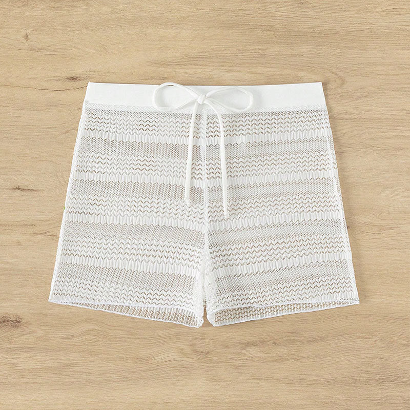 Dame Elegante Badshorts med gennemsigtigt netdesign Skovae
