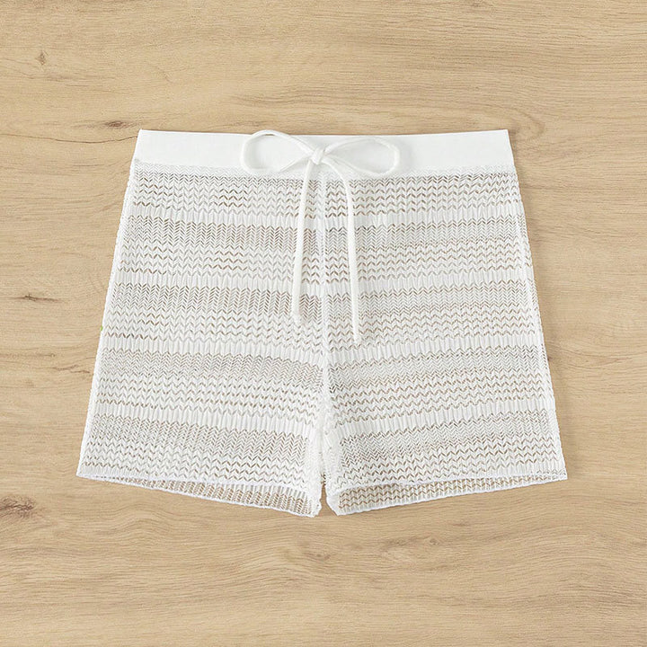 Dame Elegante Badshorts med gennemsigtigt netdesign Skovae