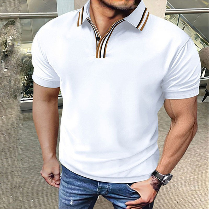 Herrer polo shirt med moderne krave og elegante accenter Stilla