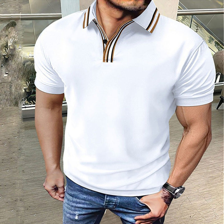Herrer polo shirt med moderne krave og elegante accenter Stilla