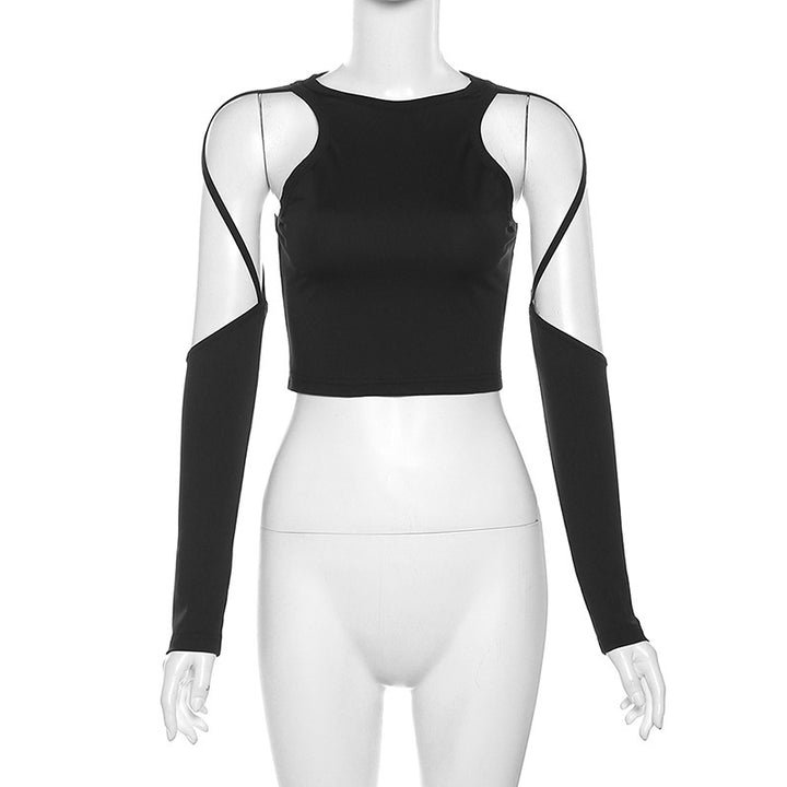 Dame Modish Crop-Top med innovativt ærmedesign Stilla